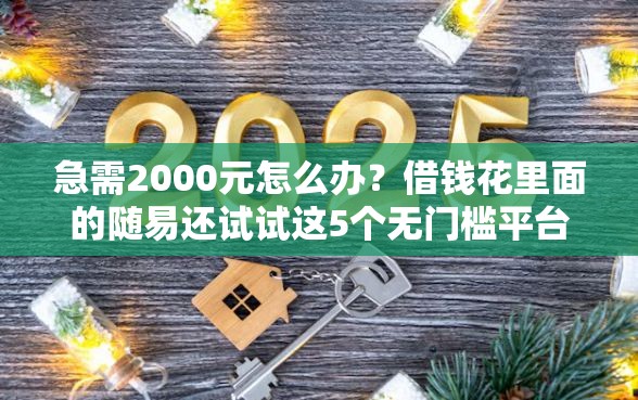急需2000元怎么办？借钱花里面的随易还试试这5个无门槛平台