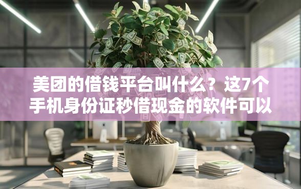 美团的借钱平台叫什么？这7个手机身份证秒借现金的软件可以试试