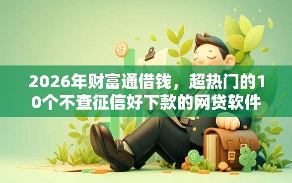 2026年财富通借钱，超热门的10个不查征信好下款的网贷软件推荐