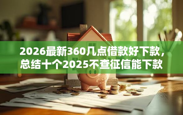 2026最新360几点借款好下款，总结十个2025不查征信能下款的平台！
