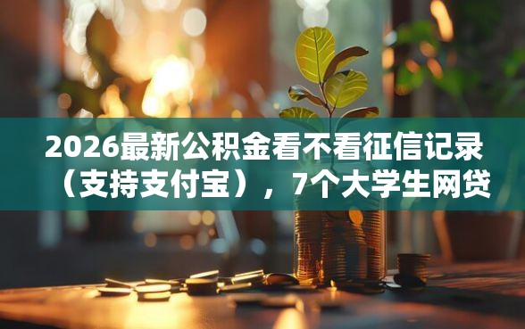 2026最新公积金看不看征信记录（支持支付宝），7个大学生网贷平台无私分享