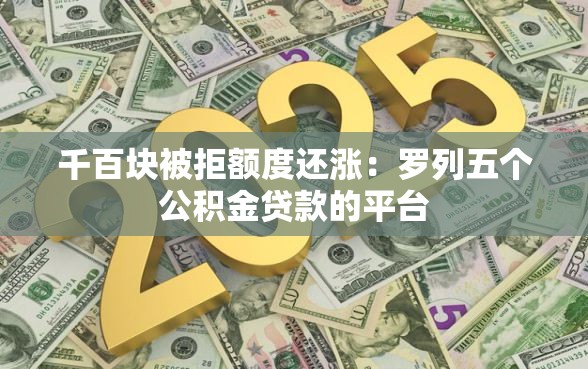千百块被拒额度还涨：罗列五个公积金贷款的平台