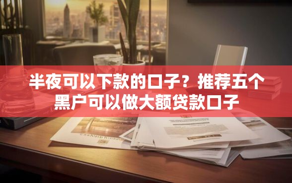 半夜可以下款的口子？推荐五个黑户可以做大额贷款口子