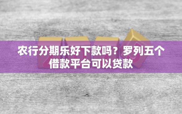 农行分期乐好下款吗？罗列五个借款平台可以贷款