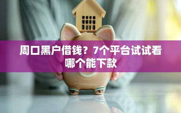 周口黑户借钱？7个平台试试看哪个能下款