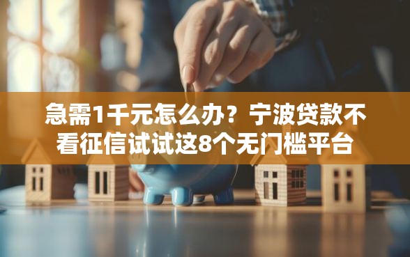 急需1千元怎么办？宁波贷款不看征信试试这8个无门槛平台