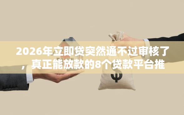 2026年立即贷突然通不过审核了，真正能放款的8个贷款平台推荐