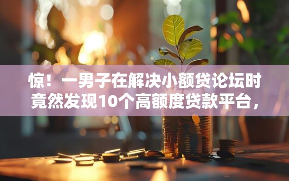 惊！一男子在解决小额贷论坛时竟然发现10个高额度贷款平台，事后分享了出来
