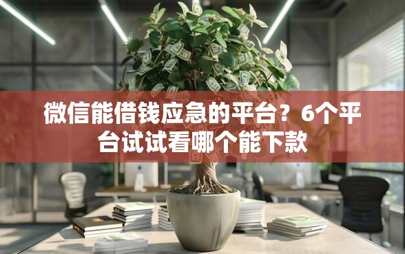 微信能借钱应急的平台？6个平台试试看哪个能下款
