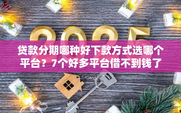 贷款分期哪种好下款方式选哪个平台？7个好多平台借不到钱了该去哪借钱推荐