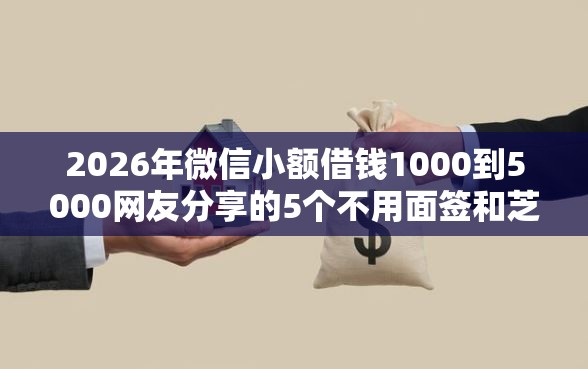 2026年微信小额借钱1000到5000网友分享的5个不用面签和芝麻分的贷款软件我觉得不错！