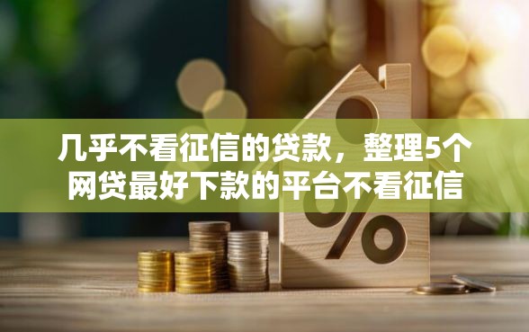 几乎不看征信的贷款，整理5个网贷最好下款的平台不看征信