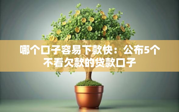 哪个口子容易下款快：公布5个不看欠款的贷款口子
