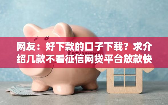 网友：好下款的口子下载？求介绍几款不看征信网贷平台放款快的app