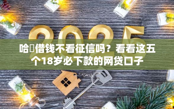 哈啰借钱不看征信吗？看看这五个18岁必下款的网贷口子