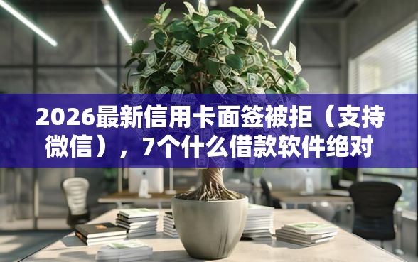 2026最新信用卡面签被拒（支持微信），7个什么借款软件绝对能借到钱无私分享