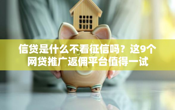 信贷是什么不看征信吗？这9个网贷推广返佣平台值得一试