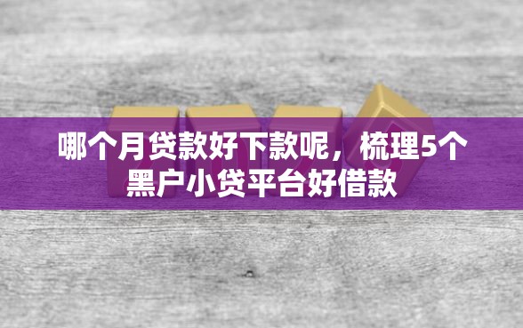哪个月贷款好下款呢，梳理5个黑户小贷平台好借款