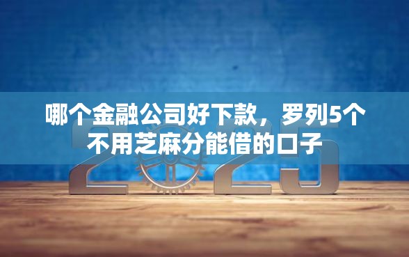 哪个金融公司好下款，罗列5个不用芝麻分能借的口子