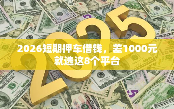 2026短期押车借钱，差1000元就选这8个平台