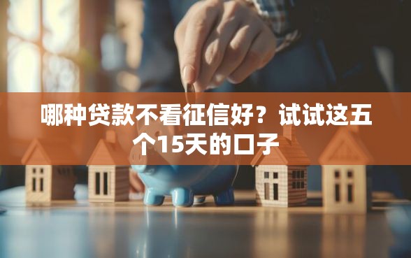 哪种贷款不看征信好？试试这五个15天的口子
