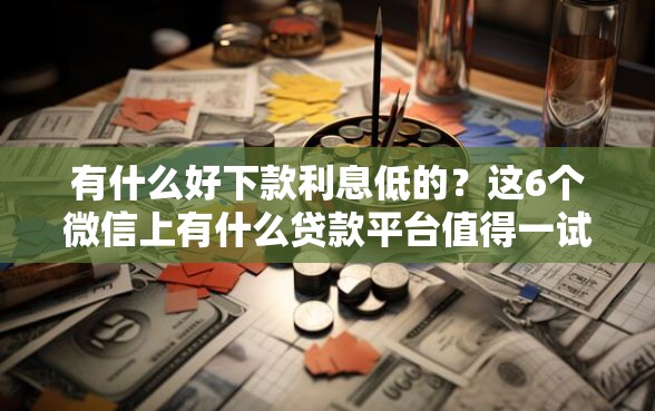 有什么好下款利息低的？这6个微信上有什么贷款平台值得一试
