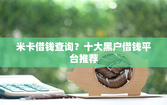 米卡借钱查询？十大黑户借钱平台推荐