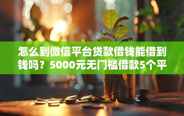 怎么到微信平台贷款借钱能借到钱吗？5000元无门槛借款5个平台推荐