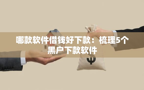 哪款软件借钱好下款：梳理5个黑户下款软件