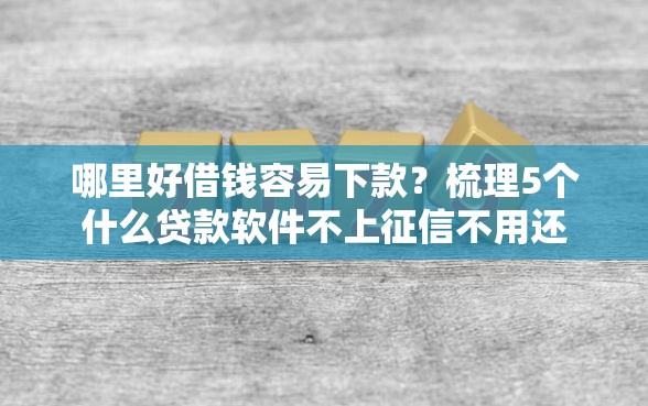 哪里好借钱容易下款？梳理5个什么贷款软件不上征信不用还