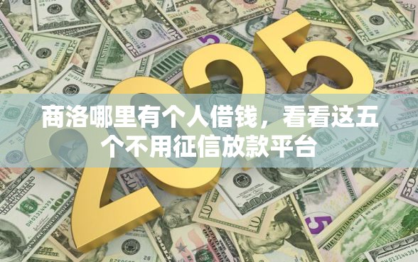 商洛哪里有个人借钱，看看这五个不用征信放款平台