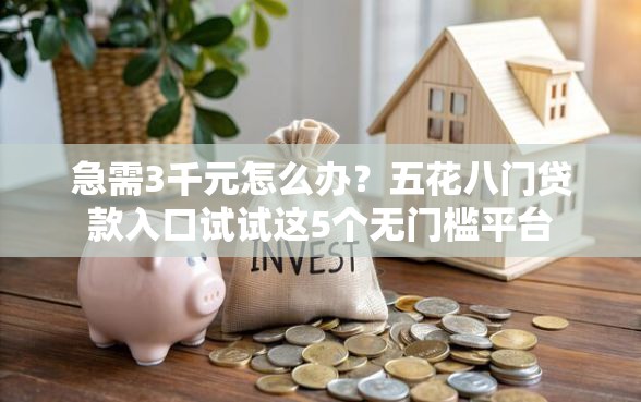 急需3千元怎么办？五花八门贷款入口试试这5个无门槛平台