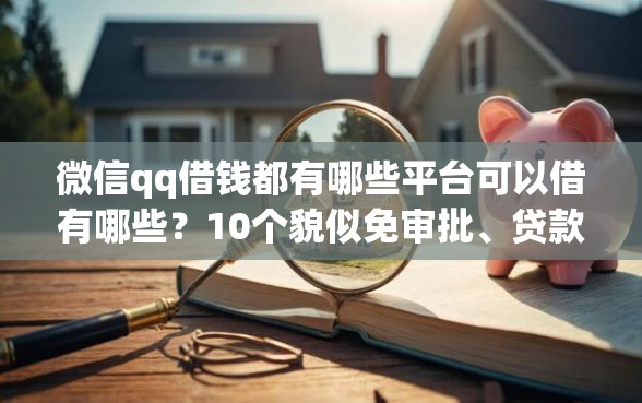 微信qq借钱都有哪些平台可以借有哪些？10个貌似免审批、贷款平台利息最低合集