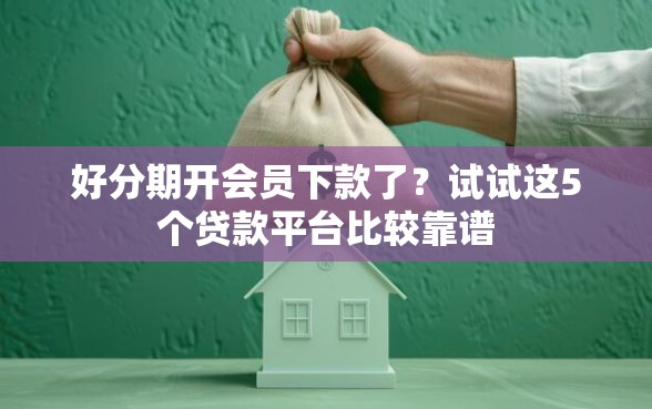 好分期开会员下款了？试试这5个贷款平台比较靠谱