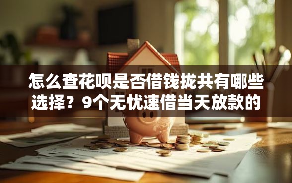 怎么查花呗是否借钱拢共有哪些选择？9个无忧速借当天放款的软件详解