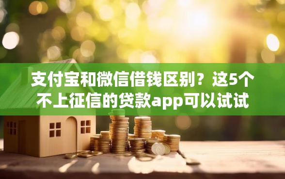 支付宝和微信借钱区别？这5个不上征信的贷款app可以试试