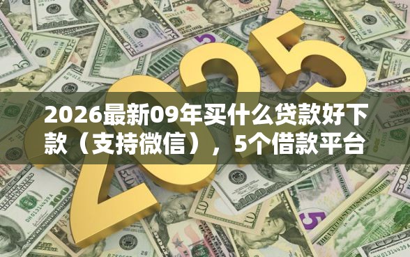 2026最新09年买什么贷款好下款（支持微信），5个借款平台利息低还的时间长的无私分享