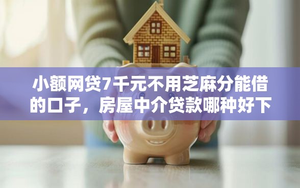 小额网贷7千元不用芝麻分能借的口子，房屋中介贷款哪种好下款的5个平台介绍