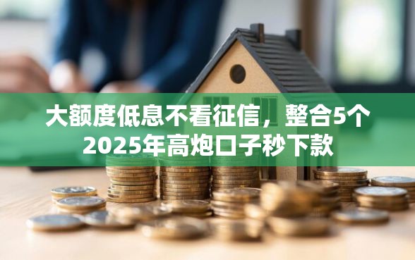 大额度低息不看征信，整合5个2025年高炮口子秒下款