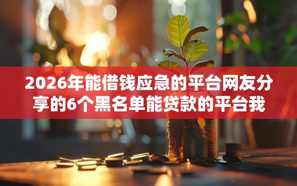 2026年能借钱应急的平台网友分享的6个黑名单能贷款的平台我觉得不错！