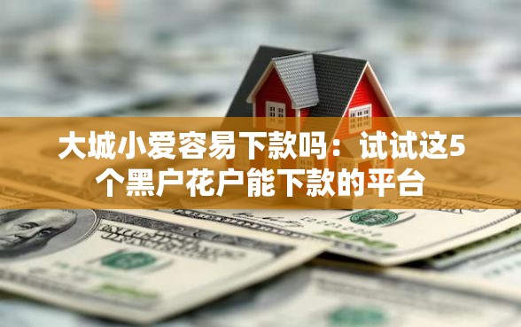 大城小爱容易下款吗：试试这5个黑户花户能下款的平台