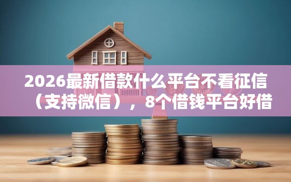 2026最新借款什么平台不看征信（支持微信），8个借钱平台好借无私分享
