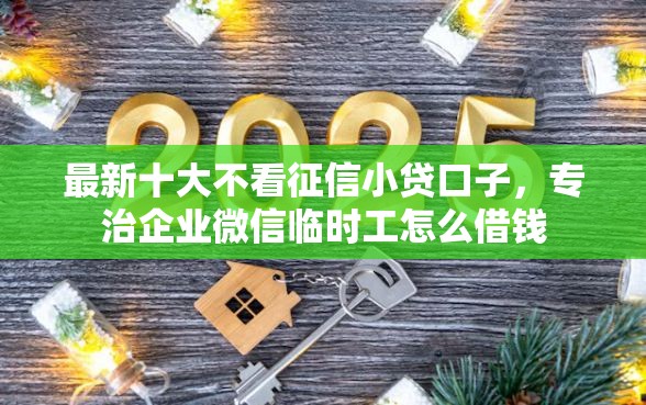 最新十大不看征信小贷口子，专治企业微信临时工怎么借钱