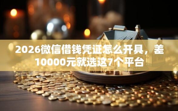 2026微信借钱凭证怎么开具，差10000元就选这7个平台