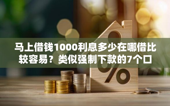 马上借钱1000利息多少在哪借比较容易？类似强制下款的7个口子参考