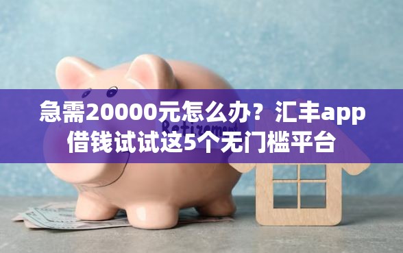 急需20000元怎么办？汇丰app借钱试试这5个无门槛平台