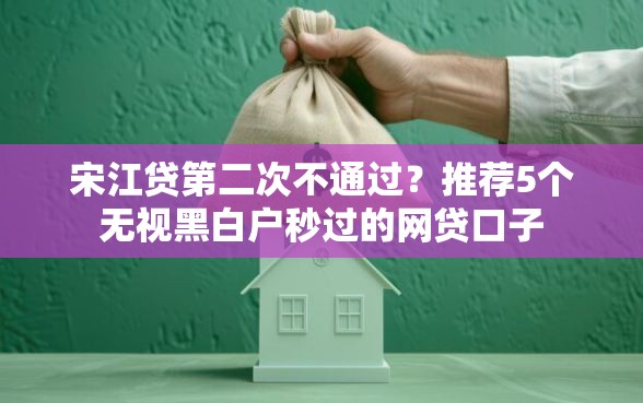 宋江贷第二次不通过？推荐5个无视黑白户秒过的网贷口子