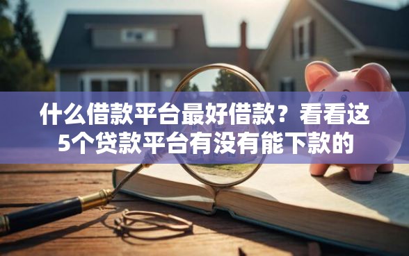 什么借款平台最好借款？看看这5个贷款平台有没有能下款的