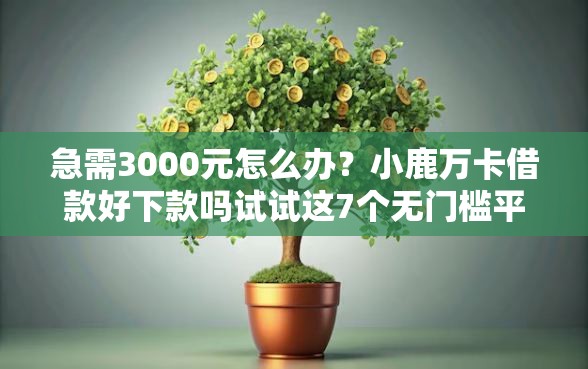 急需3000元怎么办？小鹿万卡借款好下款吗试试这7个无门槛平台