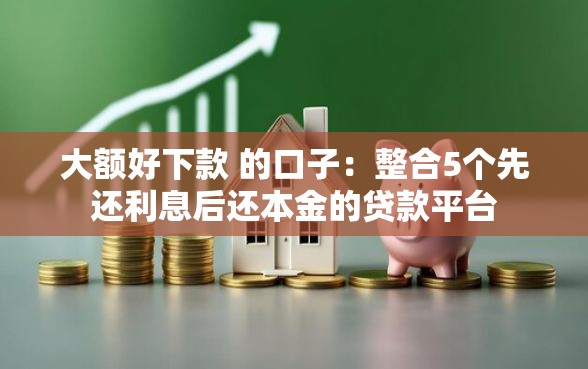 大额好下款 的口子：整合5个先还利息后还本金的贷款平台